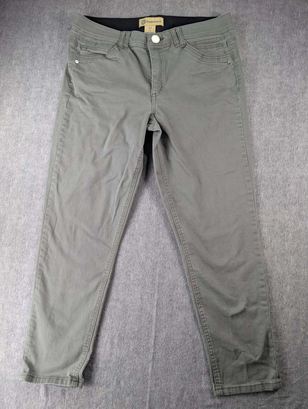 Democracy Ab Technology Gray Skinny Jeans Women's Size 12 Stretch Denim